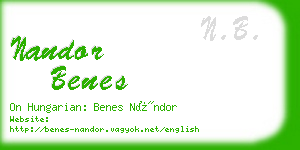 nandor benes business card